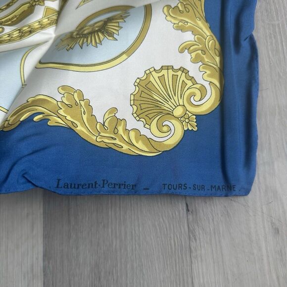 Vintage Henry A La Pensee Silk Scarf Laurent Perrier Tours Sur Marne 34x33 READ - Picture 4 of 11